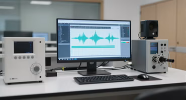 Acoustic analysis waveforms and spectrogram in phonetics laboratory